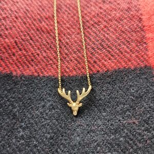Gold Deer Pendant Necklace